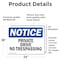 Signmission Private Driveway No Trespassing OSHA Notice Sign, Vinyl Decal, 24in W x 18in L, 2PK OS-2PACK-NS-D-1824-L-17811 - alternate 5
